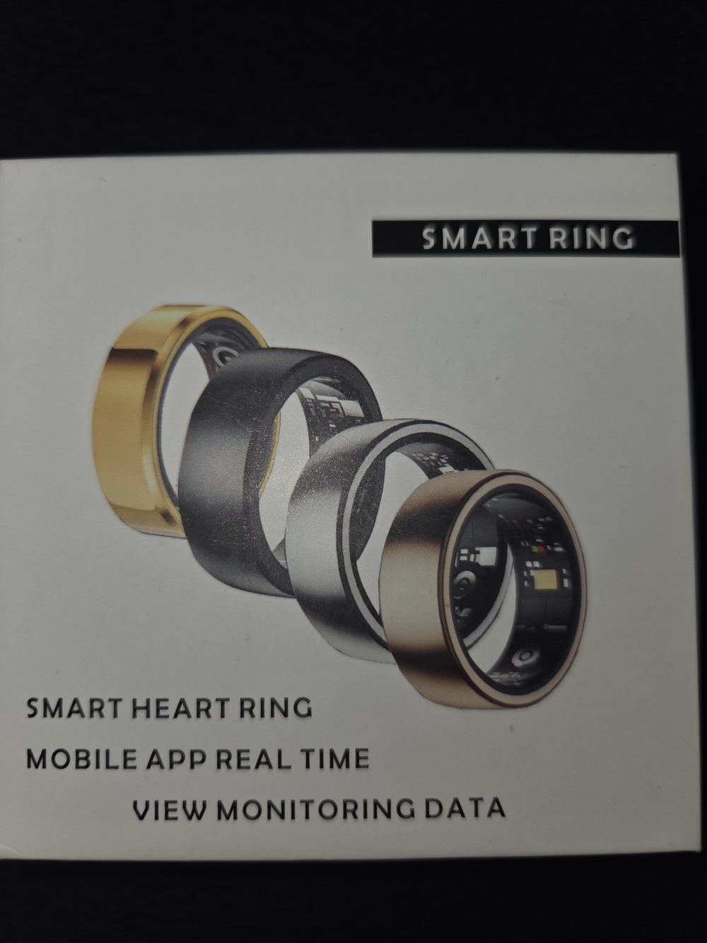 Smart Heart Ring Wearable - Black and Gold Options